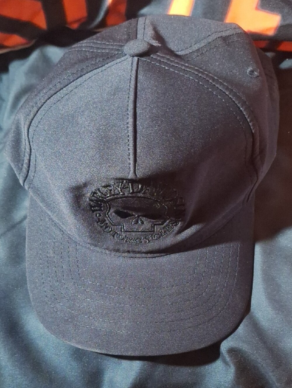 Harley-Davidson Black Embroidered Skull 5-Panel Cap